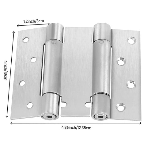 4 Inch Double Action Spring Door Hinges Heavy Duty Stainless Steel Ball Bearing Self Closing with Screws Visible