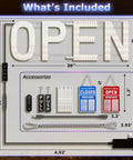 Large 30 By 10 Inch LED Open Sign With Remote, 12 Scene Modes, Ultra Bright Blue White Red US Flag Style Open Sign Accessories