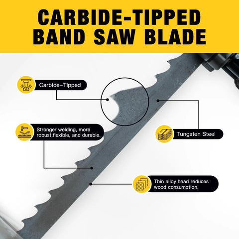 131 And A Half Inch Carbide Tipped Resaw Bandsaw Blade Three Quarter Inch Wide Two TPI 0.032 Inch Gauge For Hardwood Resawing