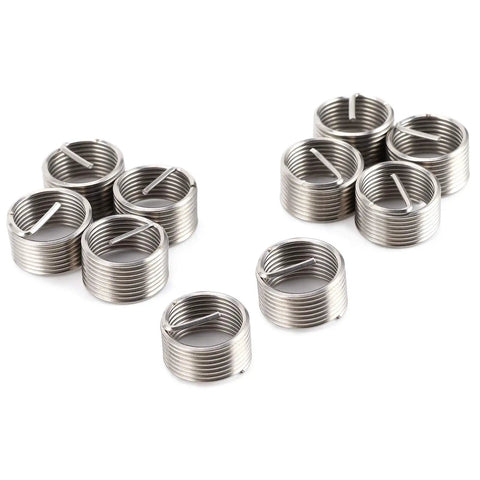 M16 Threaded Insert Kit 10 Pcs For Thread Repair In SUS304 Stainless Steel Heavy Duty Helicoil Style Inserts With Imperial Conversion DIY