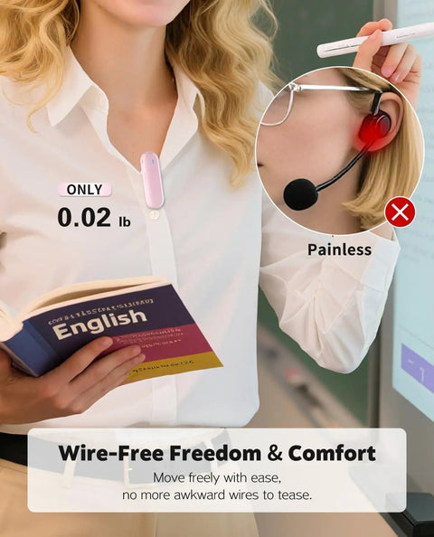 Teacher using Wireless Voice Amplifier For Teachers with Magnetic Lavalier Microphone Bluetooth Portable Rechargeable Speaker