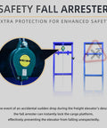 Safety fall arrester for Heavy Duty 2200 Lbs Electric Hydraulic Lift Platform with Wall Mount Freight Elevator