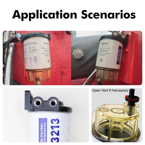 Marine Fuel Water Separator Kit For Outboard Motors Fits Yamaha And Mercury Marine With Brass Fittings Three Eighth Inch Barb To One Quarter Inch NPT Replaces B32013 35-60494-1 18-7932-1 18-17928 35-809097