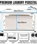 Washer And Dryer Pedestal 29 Inch Wide 16 Inch High White Steel Universal Fit With Major Brands Leak Proof Drain Pan