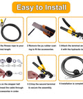 Easy installation steps for Replacement Cable Kit For Lat Pulldown And Low Row Machines, 32.8 Ft 5.0mm PU Coated Steel Wire Rope.