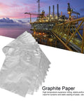 Graphite foil gasket sheets, 250x200mm, 10 pieces, silver-gray, for high-temperature dynamic/static sealing.