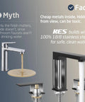 Comparison of all metal matte black bathroom faucet with pop up drain versus cheaper metals for quality and durability discussion.