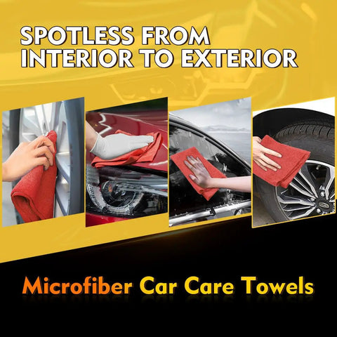 Red Microfiber Towels Bulk Pack 100 Reusable Cleaning Cloths For Cars Home And Kitchen Ultra Absorbent Lint Free And Scratch Free