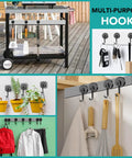 Eight Pack Swivel Magnetic Hooks Set, Heavy Duty 120LBS Capacity, Neodymium Magnetic Hooks in various home uses, kitchen and office.