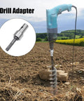 Garden Auger Drill Adapter Kit That Plays Nice With Corded And Cordless Drills, shown in use on tilled soil