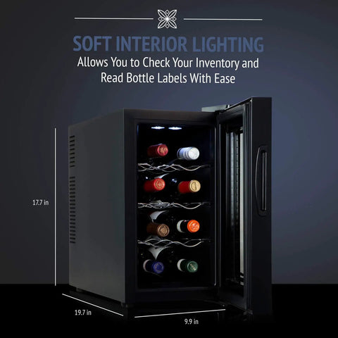 8 Bottle Countertop Wine Cooler For Red And White Wines With Digital Temperature Display Freestanding Refrigerator
