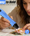 Woman using Dual Temp Heat Gun 330W Fast Heat 250C 350C Hot Air Tool With Overload Protection Reflector Nozzle for crafting