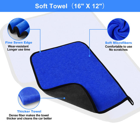 Pro Grade Wheel And Rim Cleaning Brush Set For Cars And Motorcycles Includes Soft Microfiber Wheel Brushes Car Detailing Brushes Tire Brush Cleaning Towel And Carry Bag Bendable Durable Wheel Rim Cleaner Kit, blue 16x12 towel.