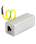 RJ45 Ethernet Outdoor Rugged Surge Protector for PoE Cameras and Switches Grounded SPD Protection Device, metallic box design