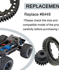 Hardened steel 54T spur gear and 18T pinion shown next to Traxxas RC car for Beefy Hardened Steel 54T Spur Gear 1 Mod And 18T Pinion Upgrade Kit