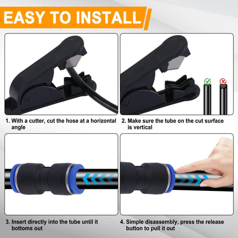 200 Piece Pneumatic Air Hose Push To Connect Quick Release Fittings Set With Straight Unions Elbows Tees Y Splitters Valves And Caps Comprehensive Connector Assortment Kit install guide