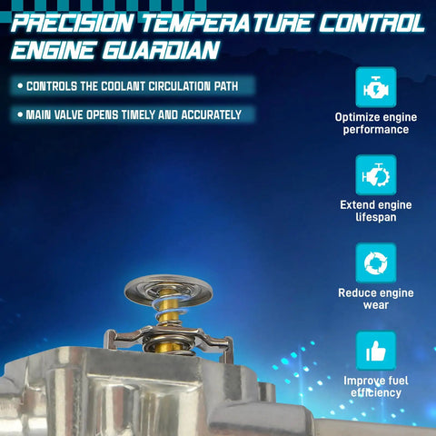 Top Tier Engine Coolant Thermostat Housing Assembly Fits Buick Enclave Chevy Traverse And Gmc Acadia, featuring precision valve for optimal coolant flow.