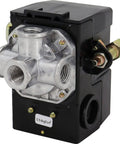 Heavy Duty 95-125 PSI Air Compressor Pressure Switch Unloader, LF10-4H 4 Port NPT One Quarter Inch Connections, 20A, front view