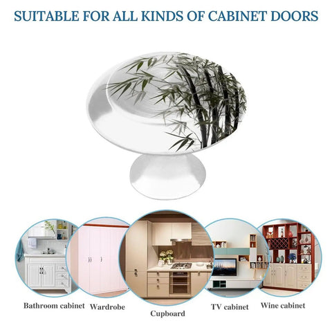 2 Pack Round Cabinet Knobs Stainless Steel Drawer Pulls One Point One Inch Rust Resistant Kitchen Handles Closet Doors Built Tough As A Tank Zero Sweat Install Smooth Grip Action, displaying a rounded knob with bamboo design.