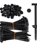 Heavy Duty Nylon Cable Tie Buckle Kit With Pin And Button, UV Resistant Black Zip Ties For Car Repairs, Full Set View