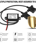 Right Angle USB Type-C DC-DC Buck Converter From 24V Or 12V To 5V Output 3A 15W Power Module With Dual USB Connector 10-32V Input
