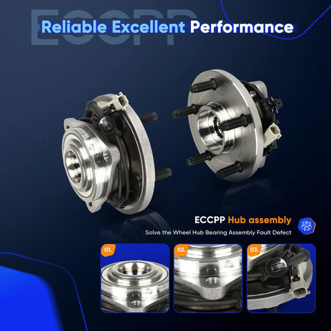Beefy Front Wheel Hub Bearing Assemblies With ABS For Jeep Grand Cherokee Commander 2005 2006 2007 2008 2009 2010 4WD RWD 5 Lug OE