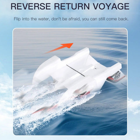 Amphibious RC Plane For Water Land And Air 3 Channel Remote Control Airplane Boat demonstrating reverse return on water surface