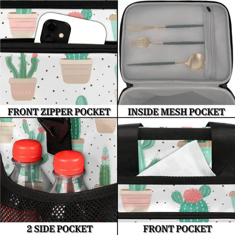 Insulated Picnic Backpack Cooler Tote For Women And Men Large 12x8.7x10 Inch Lunch Bag compartments for phone, utensils, and bottles