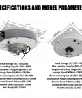 Heavy Duty Electric Hoist Lifter For Chandeliers With 6M Height And Dual Control Modes For Easy Lamp Maintenance Or Cleaning Remote Operation Included specifications diagram