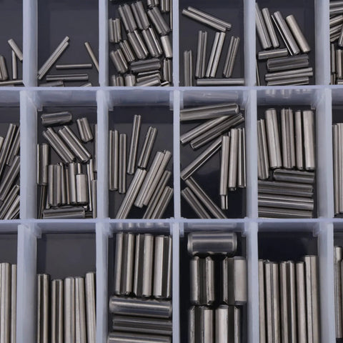 Stainless Steel Spring Tension Pins Kit 280 Pc Set M1.5 To M8 With Storage Box visible in organized compartments