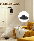 Industrial Floor Lamp With Adjustable Three Light Tree Stand for Living Room and Bedroom, tall design with foot switch shown
