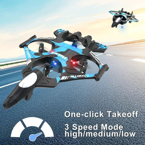 Kid Friendly RC Plane With Built In Controller Screen No Phone Needed Fighter Jet Drone Auto Hover in flight