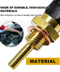 Coolant temperature sensor with brass threaded probe and hex nut, front view