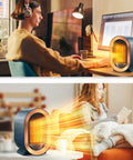 Quiet Ceramic Space Heater For Indoor Use, Portable Electric Desk Heater With 1200W and 800W Heating, Fast Heat Up on desk
