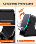 Induction Phone Stand Speaker With Colorful Lights And 3500mAh Battery Portable Hands Free Amplifier for iPhone iPad Android Samsung