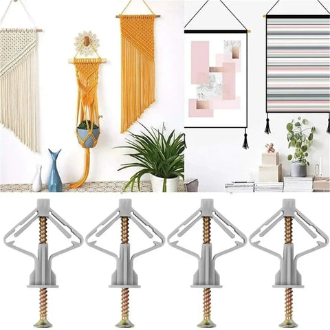 Self Drilling Drywall Anchors Kit For Plasterboard Hollow Walls With Screws in use for hanging decor