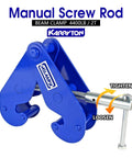 KARRYTON blue beam clamp, 2-ton heavy-duty lifting clamp for I-beams, front view