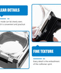 Close-up of transparent Anti Touch Button Cover With Flip Lid Safety Guard highlighting spring mechanism and clear details.