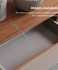 Push To Open Door Latch 2 Pack No Hassle Heavy Duty Spring Hidden Cabinet Catch installed on drawer
