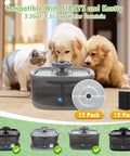 12 Pack 7 Inch Activated Carbon Filters For Dog Water Fountains Replacement Ready For 2.5 Gallon 9.5 Liter Kastty 9L