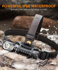 HD20 Rechargeable Headlamp With 2000 Lumens, Dual LED Spot And Flood Beams, 90 CRI, Magnetic Mount, Waterproof for Outdoor Use