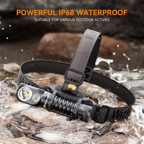 HD20 Rechargeable Headlamp With 2000 Lumens, Dual LED Spot And Flood Beams, 90 CRI, Magnetic Mount, Waterproof for Outdoor Use