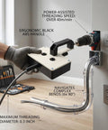 Asixxsix Electric Wire Puller For Narrow Conduit And Residential Wiring Projects shown with ergonomic handle and drill adapter.