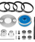 TT02 Belt Drive RC Car Transmission Gear System with 40T and 16T aluminum pulleys, metal spur gear for Tamiya 1/10 4WD RC Car