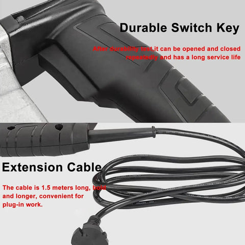Durable switch key and 1.5m extension cable of Heavy Duty 2200W Electric Hydraulic Crimper for convenience in use.