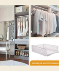 Sick Plastic Drawer Storage Baskets For Closets And Bedrooms That Stack Crisp Keep Every Corner Organized For Kitchen Pantry Or Dorm Room Make Your Daily Setup Clutch, white stackable basket with lattice design for organizing.