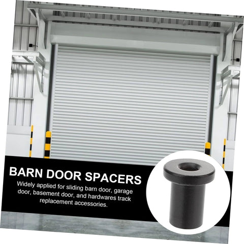 Five Pack Barn Door Track Spacers Hardware Kit For Sliding Barn Doors shown with spacer and garage door background
