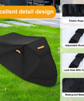 Heavy Duty Tricycle Cover For Adults Weatherproof UV Protection Windproof Snow Resistant Outdoor Shield Black Oxford Cloth Fits 75L X 30W X 44H For 3 Wheel Bikes Mountain Road Cruiser And Some E Bikes on outdoor tricycle cover with adjustable buckles