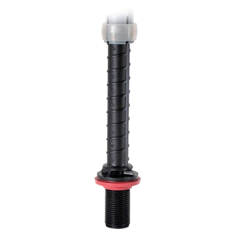 Universal Toilet Fill Valve Kit Two Pack Quiet Fast Fill No Fuss Easy Install Adjustable Tank black valve component close-up.