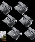 Built Different Acrylic Fish Tank Lid Clips Six Pack Crystal Clear Rimless Aquarium Cover Brackets For 5 To 6 Millimeter Glass displayed in a group.